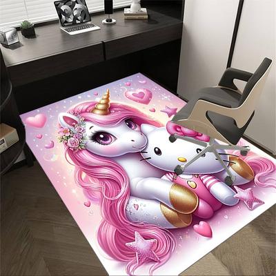 1pc Unicorn Hello Kitty Carpet Office Rug Outdoor Mat Home Decor Area Carpet Festival Gift