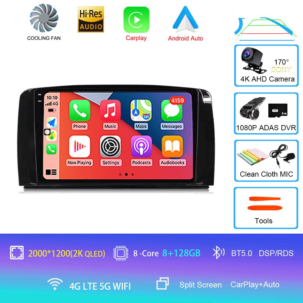 Android14 For Mercedes Benz R-class W251 R300 Car Radio Multimedia Video Player GPS Navigation Carplay Stereo 5G WIFI 360 Camera