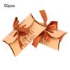 50pcs Kraft Paper Pillow Shaped Wedding Birthday Party Gift Box Portable Exquisite Candy Box