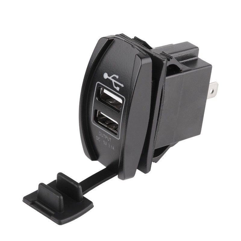 12V 24V 3.1A Car Motor Dual USB Socket Phone Charger Port Power Adapter LED Display