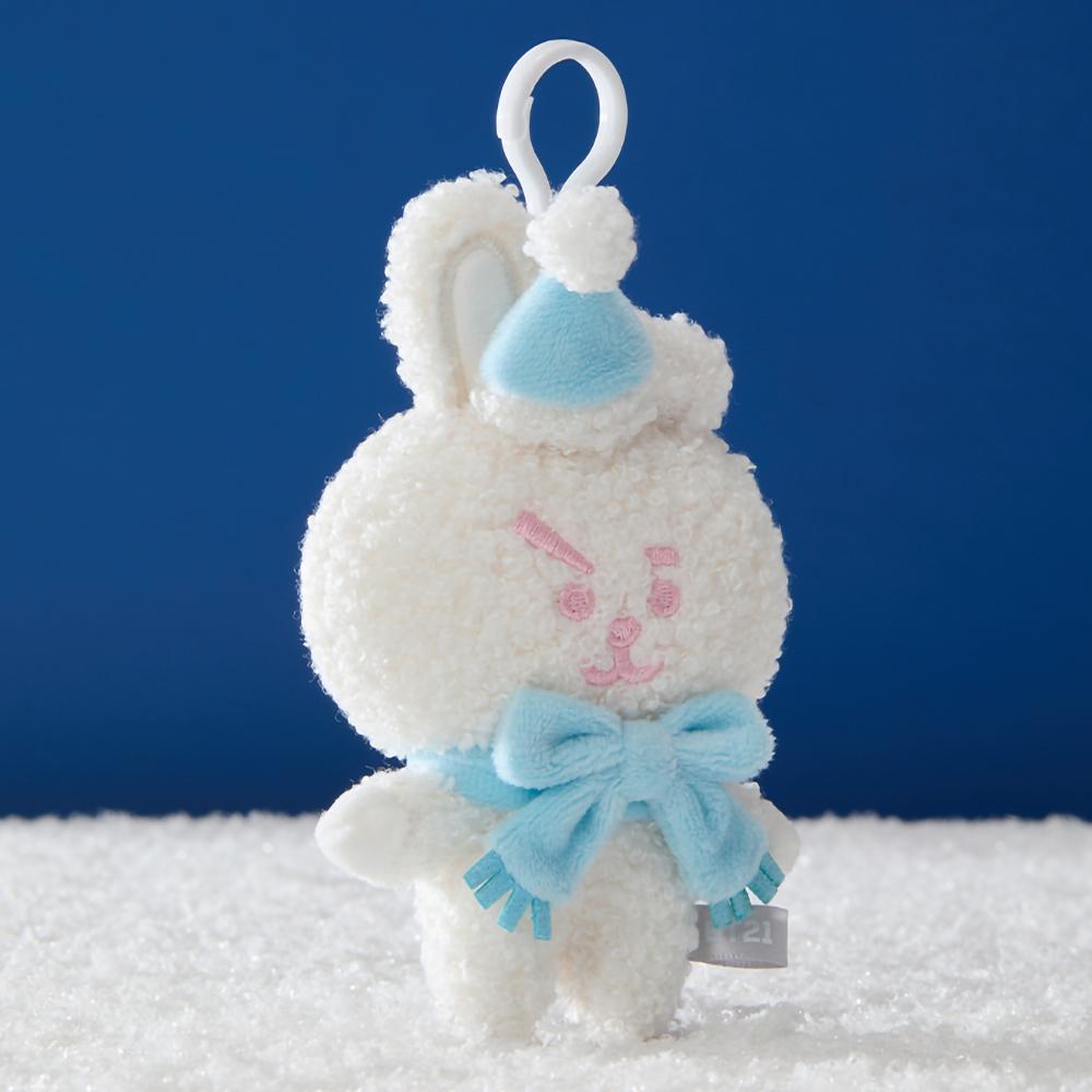 Adorable BT21 COOKY Snowman Plush Doll Keyring Charm