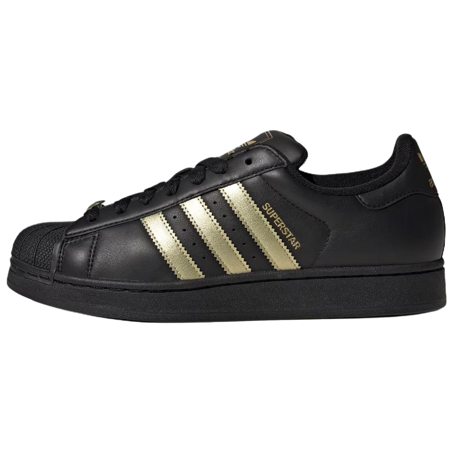 Adidas Originals Superstar 2 Comfortable Daily Skate Shoes Unisex Sneakers Black Gold KJ3550 37⅓