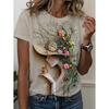 3D Printed T-Shirt for Women Artistic Facial Pattern T-Shirts Summer Fashion O-Neck Loose Tops Short Sleeve Tees Female Clothing