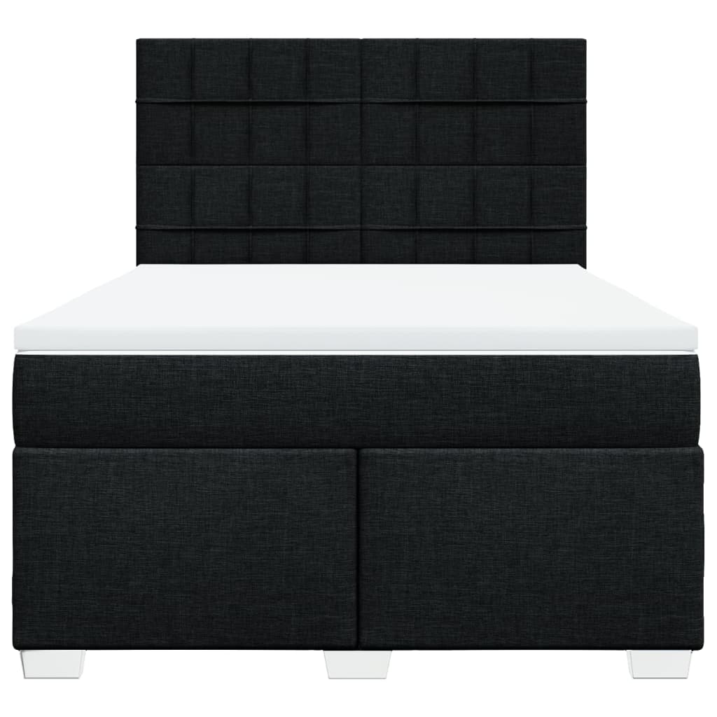 Vidaxl Continental Bed with Mattress, Black, Fabric, 140X190 Cm
