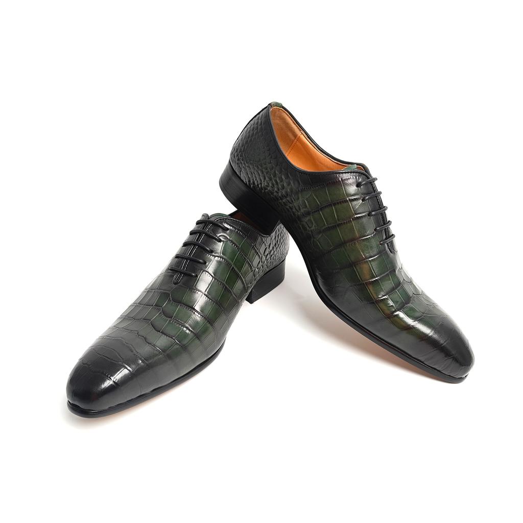 Fashion Elegant Men's Leather Shoes Wedding Party Office Dress Shoe Zapatos De Hombre Lace Up Genuine Leather Men's Footwear New Trendy