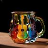 Guitar Shaped Coffee Mug Unique Ceramic Music Cup Artistic Decorative Cup with Handle Creative Gift for Musicians Guitar Lovers