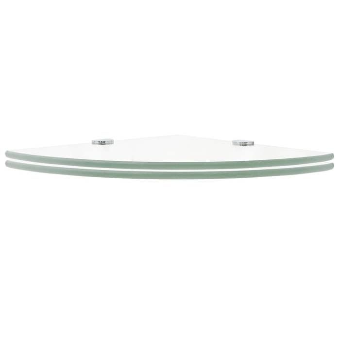 Maison Exclusive - Étagères d'angle 2 pcs et supports Verre Transparent 35x35 cm