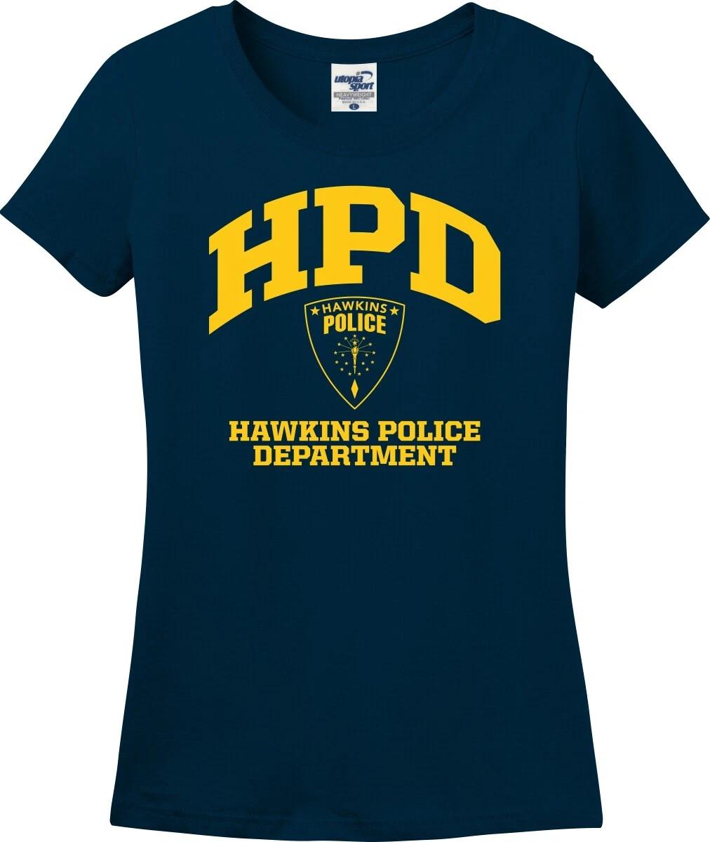Hawkins Police Department Indiana HPD Badge Missy Fit Ladies T-Shirt (S-3X) S