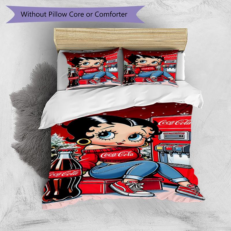 3pcs Duvet Cover Set (1*Duvet Cover + 2*Pillowcase, Without Core),Sexy Doll Print Bedding Set, Bedroom Decor, All‑Season, Birthday Gift