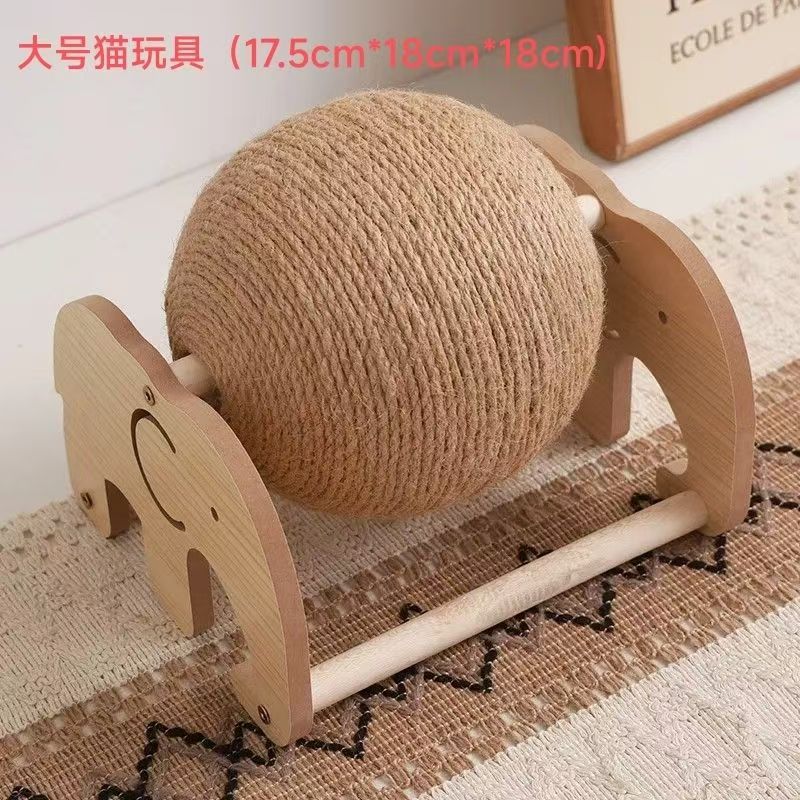 

Игрушка для кошки Веревка из пеньки Шар для царапания когтей Вертикальный Износостойкий и Не оставляет мусор коричневый