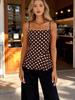 Women's European & American Style Polka Dot Spicy Girl Camisole with Tummy Covering and Butterfly Knot Back