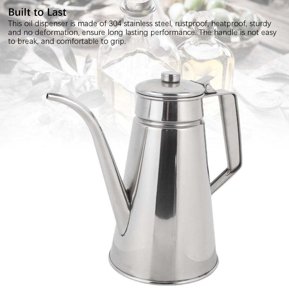 1L/1.2L Oil Dispenser Bottle 304 Stainless Steel Olive Oil Dispenser  Oil Storage