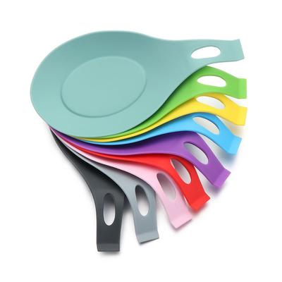 Suport lingura din silicon Tampă de odihnă Ustensile de bucătărie Spatulă Bătător de ouă Rezistent la căldură Preșă de loc Tavă Covorașe de izolare Ustensile de bucătărie