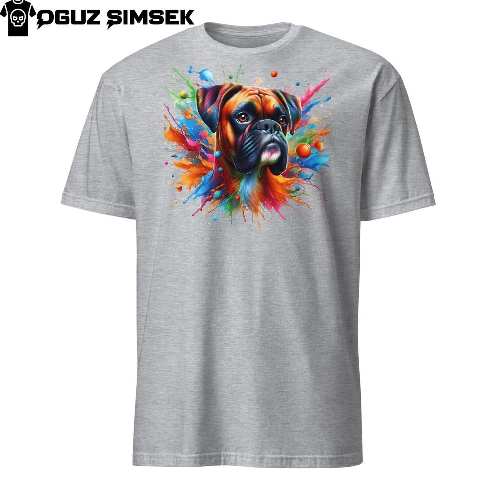 Colorful Boxer Dog Unisex T-Shirt | Vibrant Design | Short Sleeve Tee