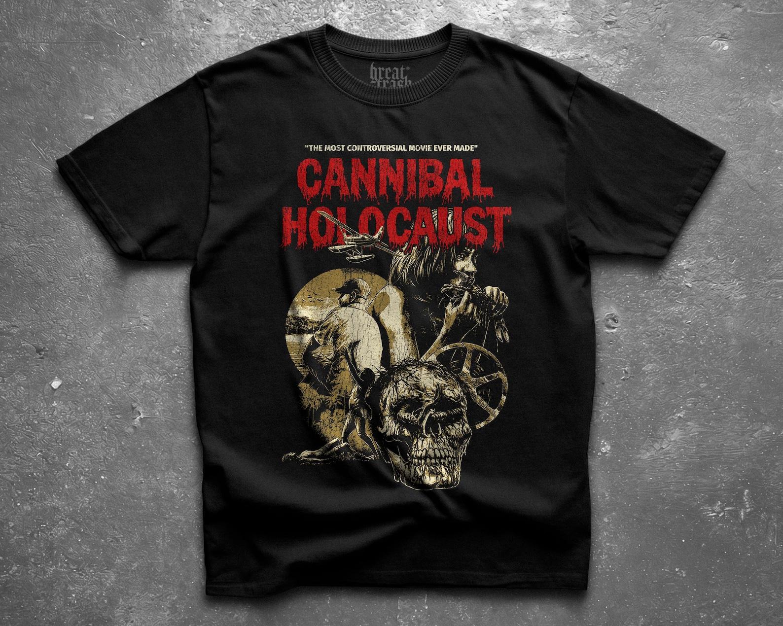 Horror Movie Shirt, Cannibal Holocaust Vintage Horror Tee, Retro Movie Poster Graphic T-Shirt, Cult Italian Exploitation Cinema Streetwear M