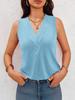 Womens V Neck Sleeveless Tank Top Loose Fit Dressy Casual Summer Blouse