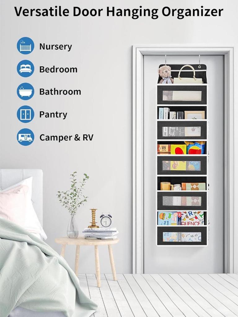 Five-Layer Non-Woven Hanging Storage Bag for Bedroom - Large Capacity Door Organizer