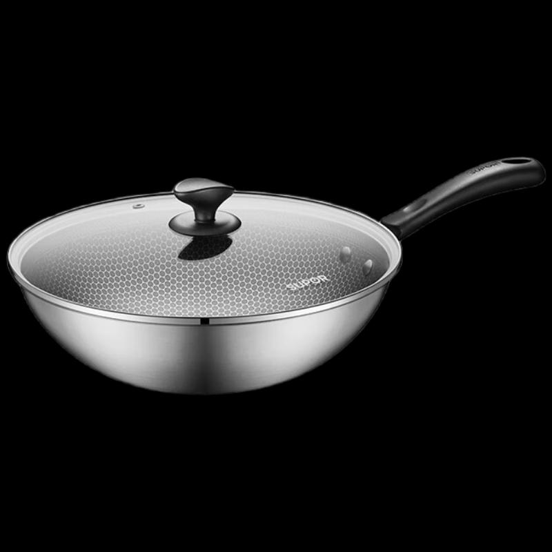 

SUPOR 30cm Stainless Steel Honeycomb Non-Stick Wok