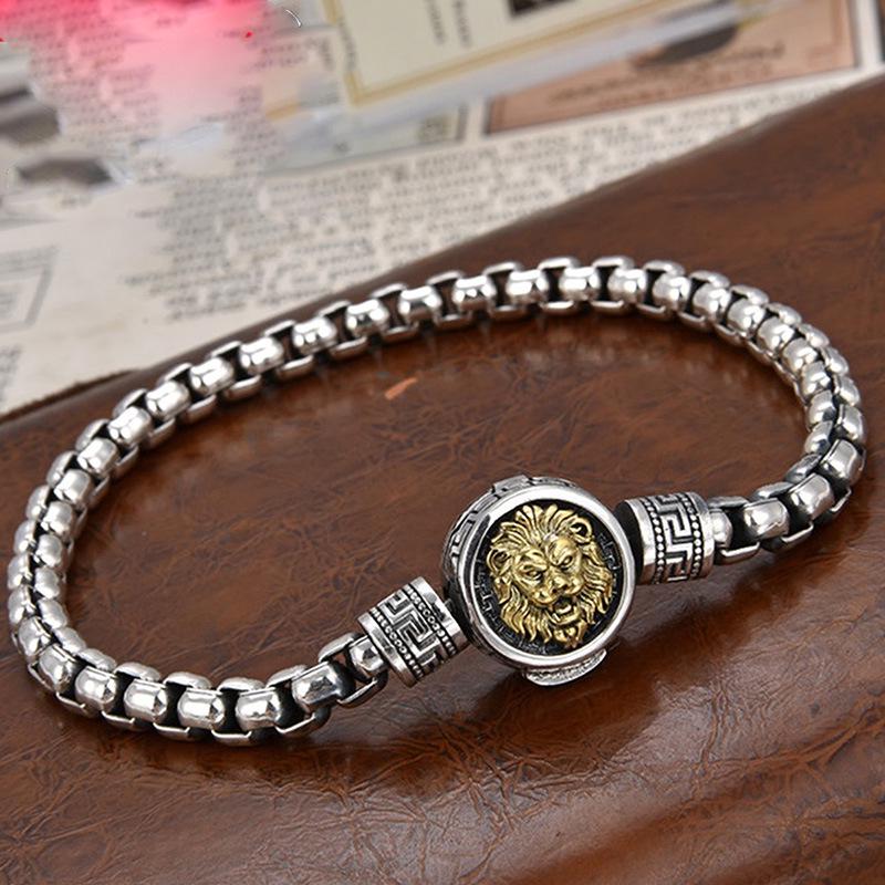 Xiangxu Retro Hip Hop Lion Bracelet - Men's Stylish Couple Accessory