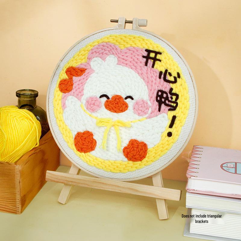 DIY Russian Punch Needle Kit: Handmade Beginner Cartoon Wool Painting