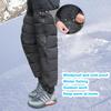 גייטר רגליים חסין רוח לאופנועים לחורף 27 אינץ' מכנסי פוך ניתנים להסרה עמידים למים עם קטיפה קצרה חמה לציוד מוטו