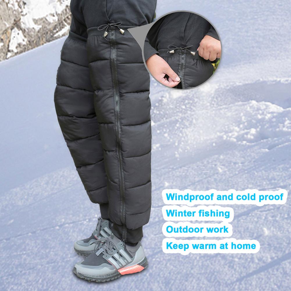 Motorcycles Windproof Leg Gaiter For Winter 27in Detachable Waterproof Down Pants With Warm Short Plush For Moto Equipment