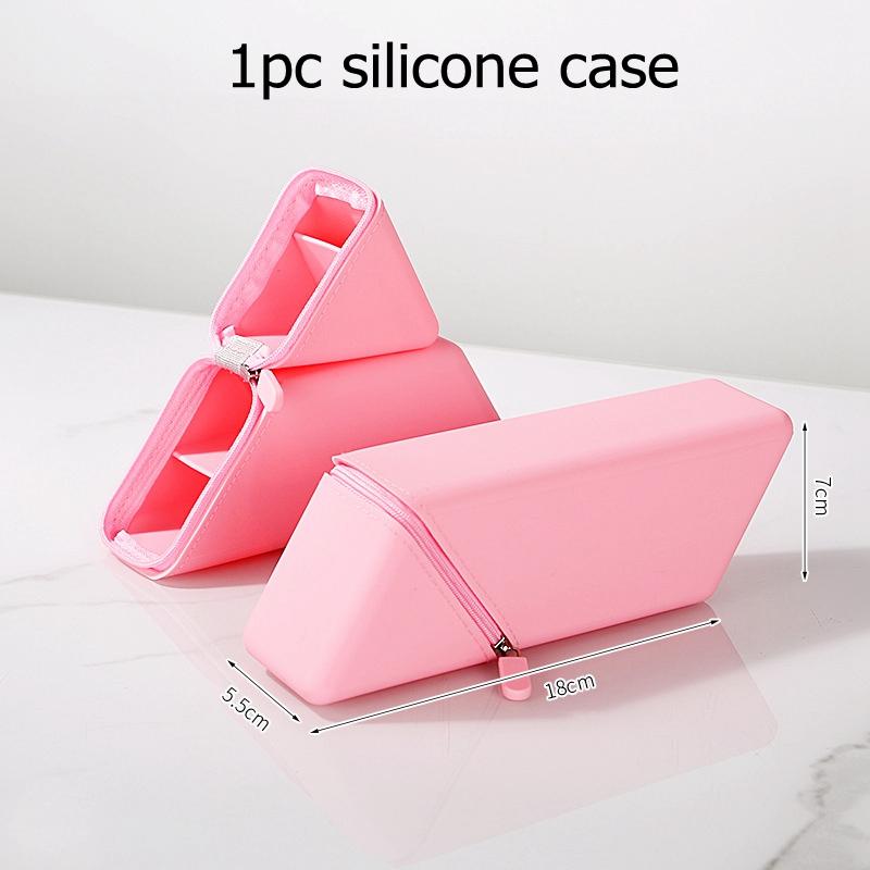 Expandable Vertical Pencil Pouch Portable Pencil Holder Foldable Silicone Pencil Case Pencil Pouch Bag for School Office Supply