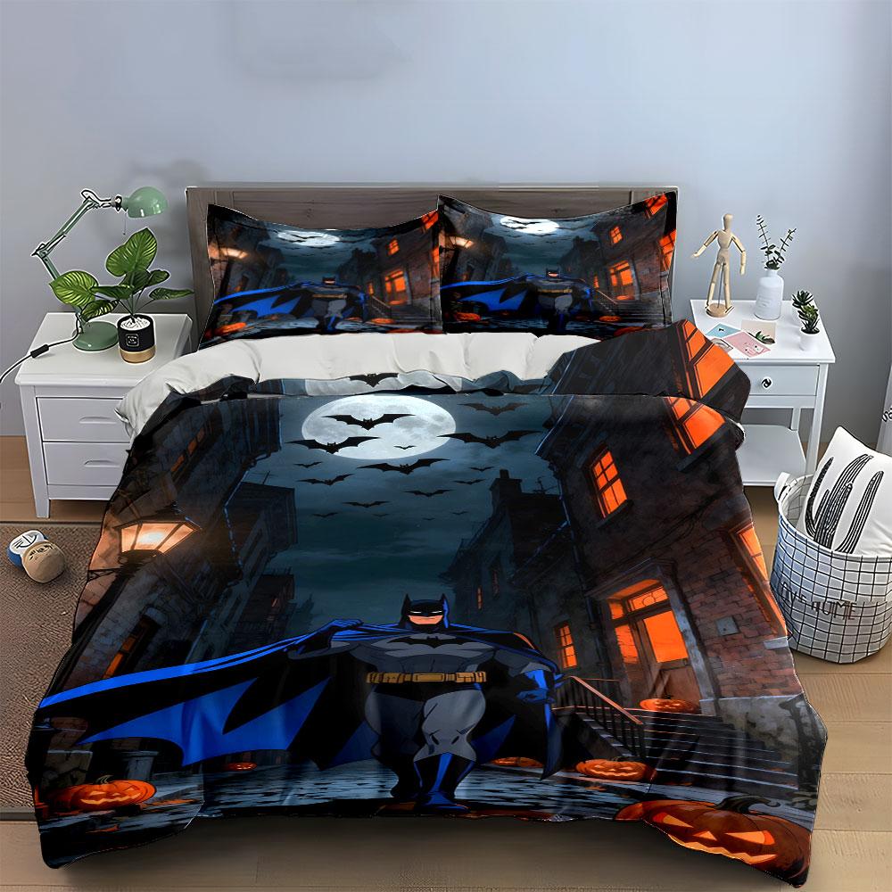 Moonlit Batman and pumpkins. Bedding sets Duvet cover sets Duvet covers Pillowcases(1 * Duvet Cover 2 * Pillowcases without duvet insert)