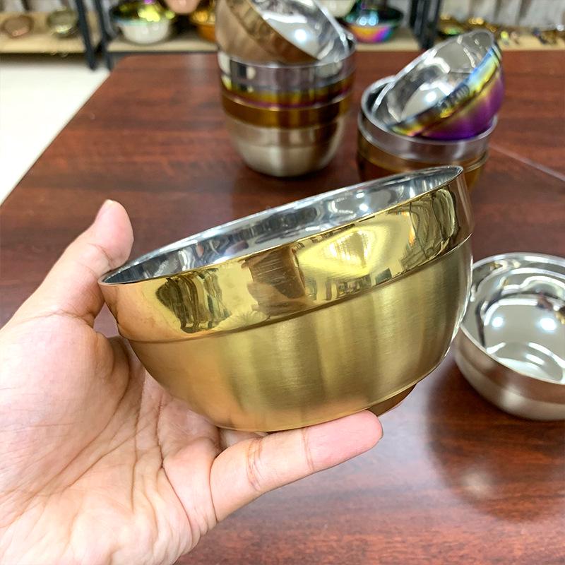 304 Stainless Steel Double-Layer Insulated Bowl for Children - Anti-Scald, Anti-Drop, Perfect for Rice and Soup