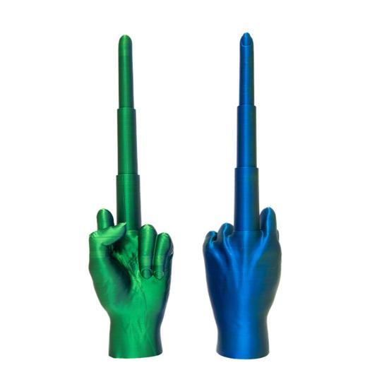 3D Printed Retractable Middle Finger Telescopic Middle Finger Figurine Stress Relief Toy Home Office Living Room Desktop Decoration Ornament Gag Gift