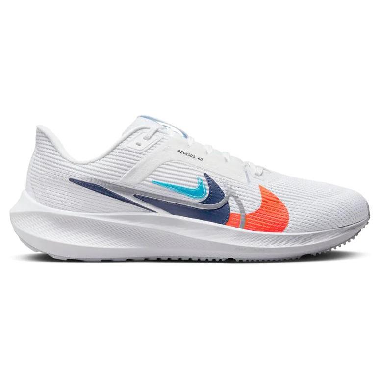 Nike Air Zoom Pegasus 40 Premium 'Quadruple Swoosh - White Multi-Color' (Unisex) White / Football Grey / Bright Mandarin / Multi-Color