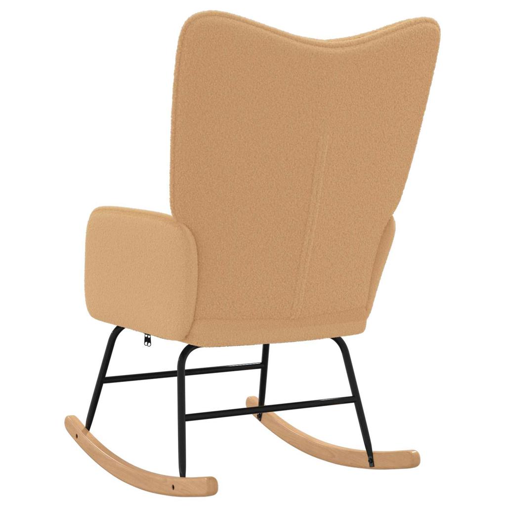 Rocking Chair Beige Sherpa Fabric