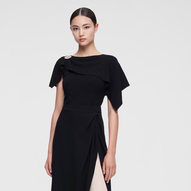 

ELLASSAY Silk Asymmetric Knit Top L