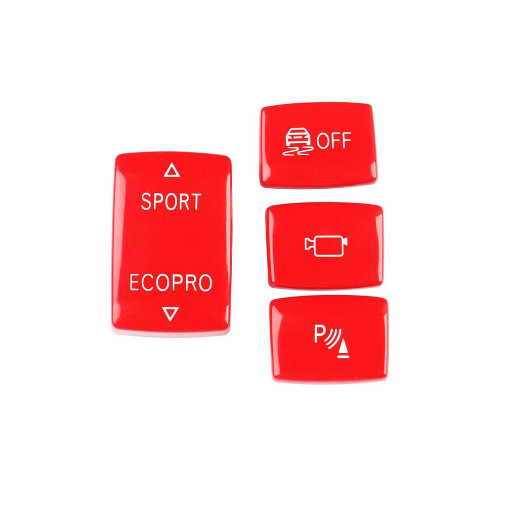 4× Red Gear Shift Button Cover Sticker For BMW 1 2 3 4 Series F20 F22 F30 F32