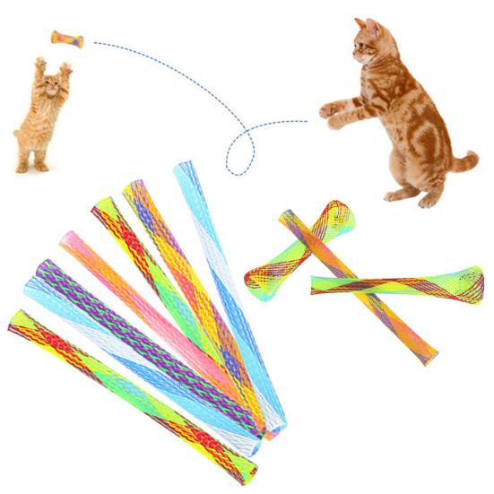 5/10Pcs Pet Cat Kitten Spring Teaser Flexible Interactive Play Scratch Chew Toy