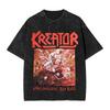 Kreator Tour T-Shirt Hip Hop Gewaschene Baumwolle Harajuku T-Shirt Vintage für Unisex Damen Streetwear Grafik-T-Shirts