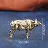 Vintage Brass Yak African Buffalo Table Decoration Figurines Tea Pet Table Ornament Solid Copper Animal Crafts Home Decor Living Room