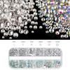 Sparkling Facial Gemstone Sticker Set Flat Bottom Colorful&AB Water Diamond Tweezers for Body Makeup Nail Art Eye Jewelry Decora