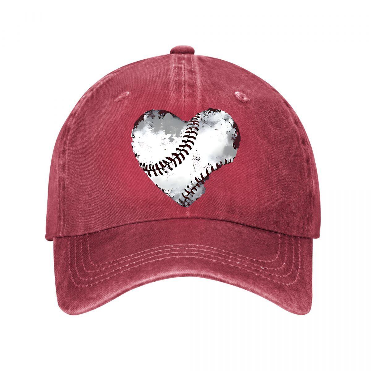 Vintage Washed Heart Baseball Cap  New Vintage Washed Cotton Baseball Cap Parent Kids Sun Hats Adjustable