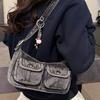 Modische Unterarmtasche Neue Retro Alte Jeanstasche Kleine Mädchen Baguette-Tasche Pendler-Schultertasche