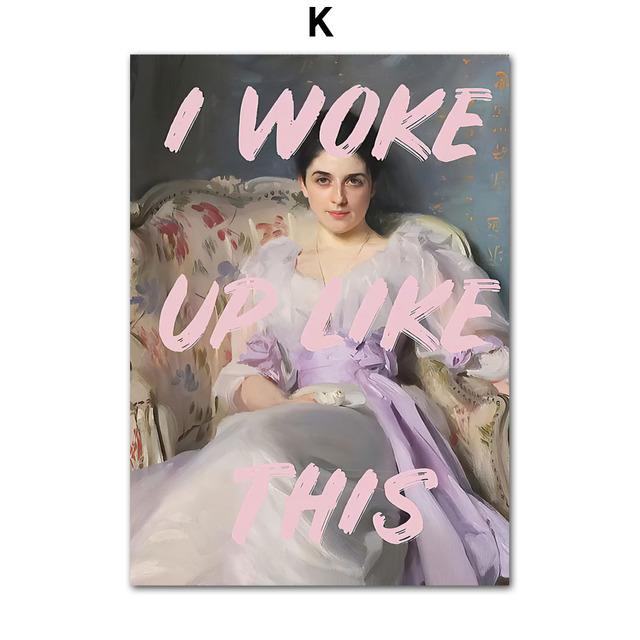 Abstract Vintage Portret Film Meisje Songteksten Muur Art Canvas Schilderij Posters En Prints Muur Foto's Voor Woonkamer Decor Geen Frame