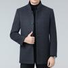 Winter double-sided cashmere coat for men, mink collar, down gallbladder stand-up collar, thickened removable high-end wool woolen coat