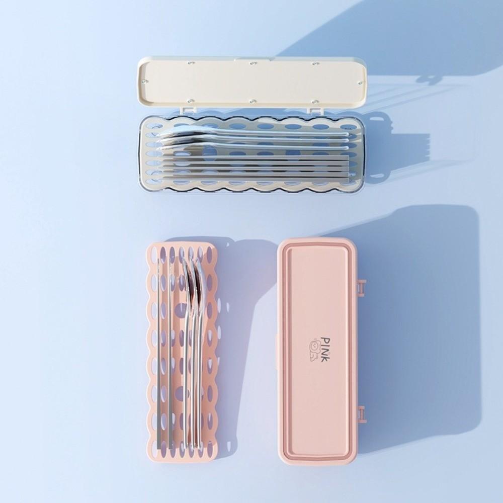 Transparent Chopstick Organizer with Drain Tray Multifunction Dinnerware Holder Plastic Chopstick Box For Utensils Drawer Spoons