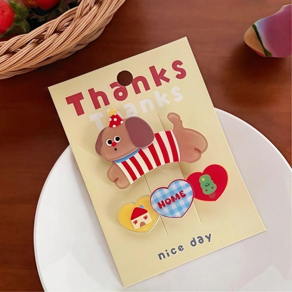 2 Pcs Cartoon Hair Claw Clip Sweet Style Duckbill Clip Fun Hair Clip Set  Girl Hair Accessories