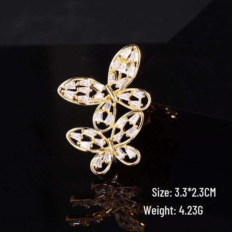 Broșă Elegantă cu Zircon Micro-Incrustat: Accesoriu de bijuterie la modă, potrivit pentru orice ținută, pentru vară