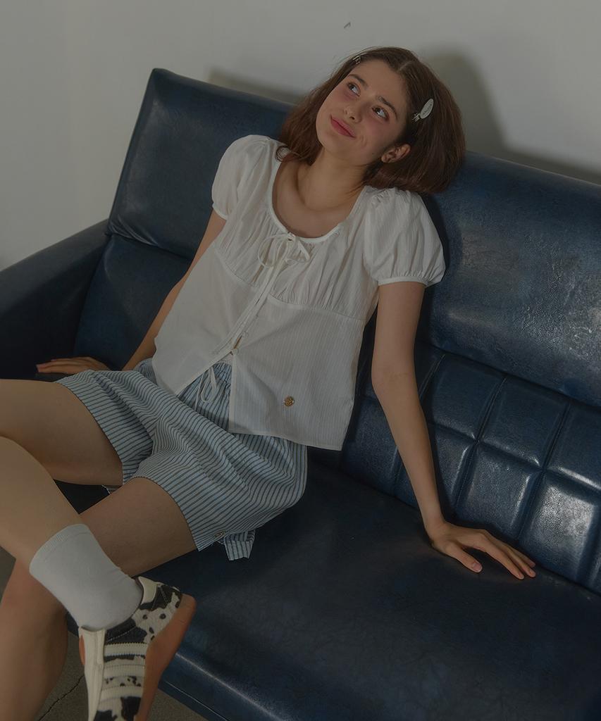 ANOETIC Anc Frill String Banding Shorts_Stripe Blue
