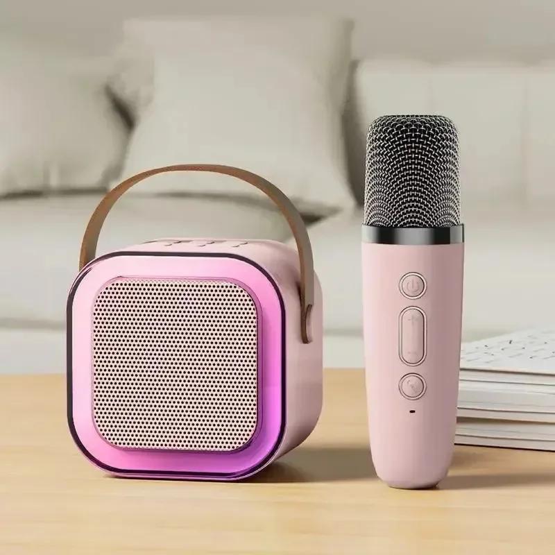 NEW K12 Bluetooth Speaker Portable Home Cute Karaoke Mini Wireless Audio with Microphone K Song Family Singing Machine