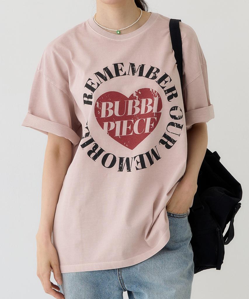 Beobeulpiseu Heart Circle Pigment T-Shirt_Indie Pink