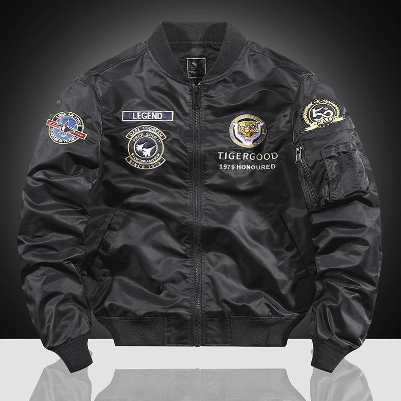 Men's MA1 Air Force Flight Jacket: Spring/Autumn Baseball Collar Workwear Coat