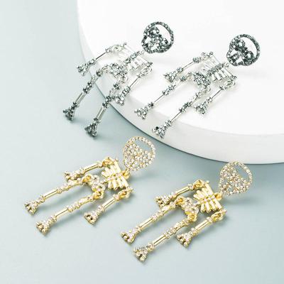 Sieviešu vienkārši nolaižamie auskari Titāna tērauda sakausējuma kulonu auskari Helovīna skeleta kristāla ģeometriski ausu rotājumi